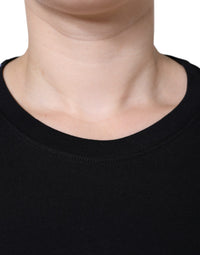Dolce & Gabbana Black Cotton Crew Neck Short Sleeve Women's T-shirt