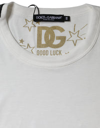 Dolce & Gabbana White Cotton Crew Neck Short Sleeve Women's T-shirt