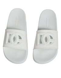 Dolce & Gabbana Dolce & Gabbana White Rubber Slides Sandals Beachwear Women's Shoes (Pre-Loved)