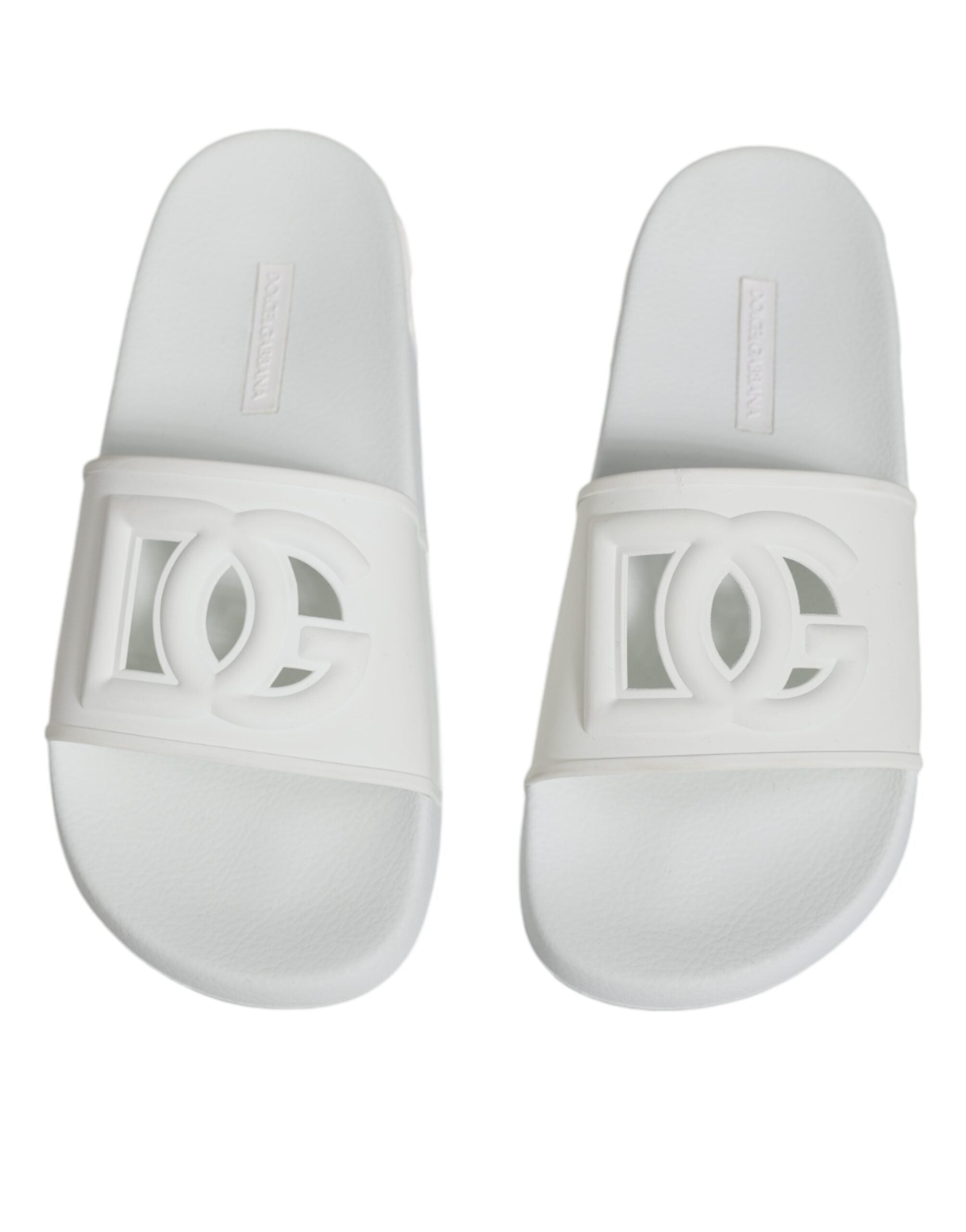 Dolce & Gabbana Dolce & Gabbana White Rubber Slides Sandals Beachwear Women's Shoes (Pre-Loved)