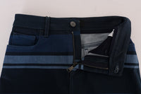Dolce & Gabbana Blue Short striped Mini Denim Women's Skirt