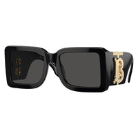 Burberry Sunglasses Square Full Rim, Black Gold Frame and Dark Grey Lens BE4406U300187