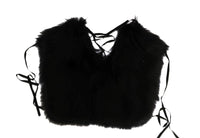 Dolce & Gabbana Black Silver Fox Fur Women's Scarf