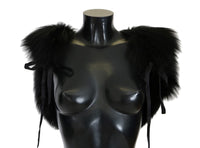 Dolce & Gabbana Black Silver Fox Fur Women's Scarf