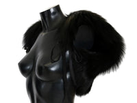 Dolce & Gabbana Black Silver Fox Fur Women's Scarf