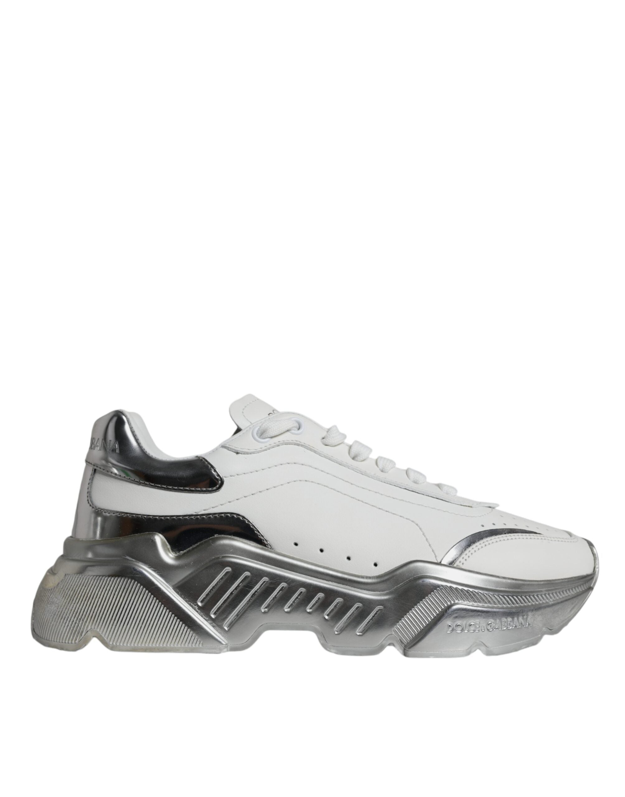 Dolce & Gabbana Silver White Daymaster Low Top Sneakers Women's Shoes (Pre-Owned)