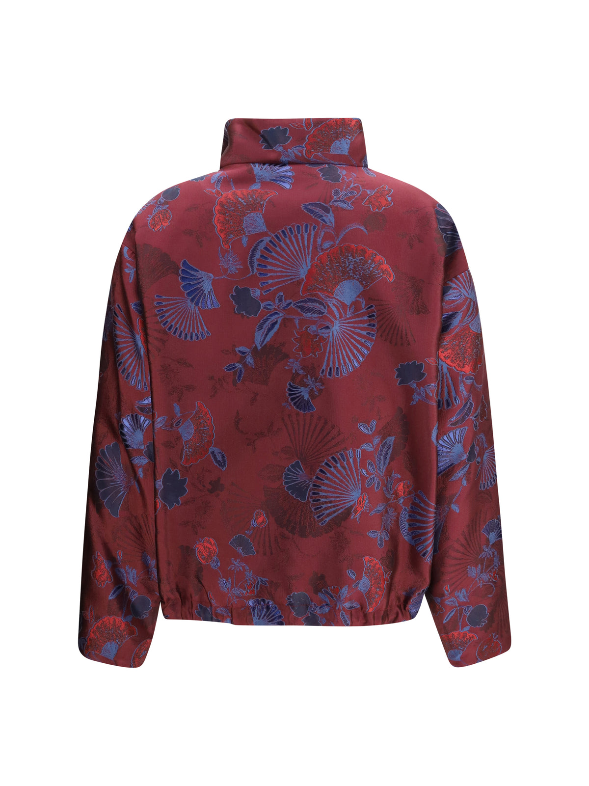 GIORGIO ARMANI Giorgio Armani Women Full-Zip Jacket In Silk-Blend Jacquard With Ginkgo Motif