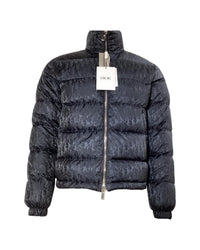 Dior Oblique Puffer Jacket Men Black Bomber Jackets