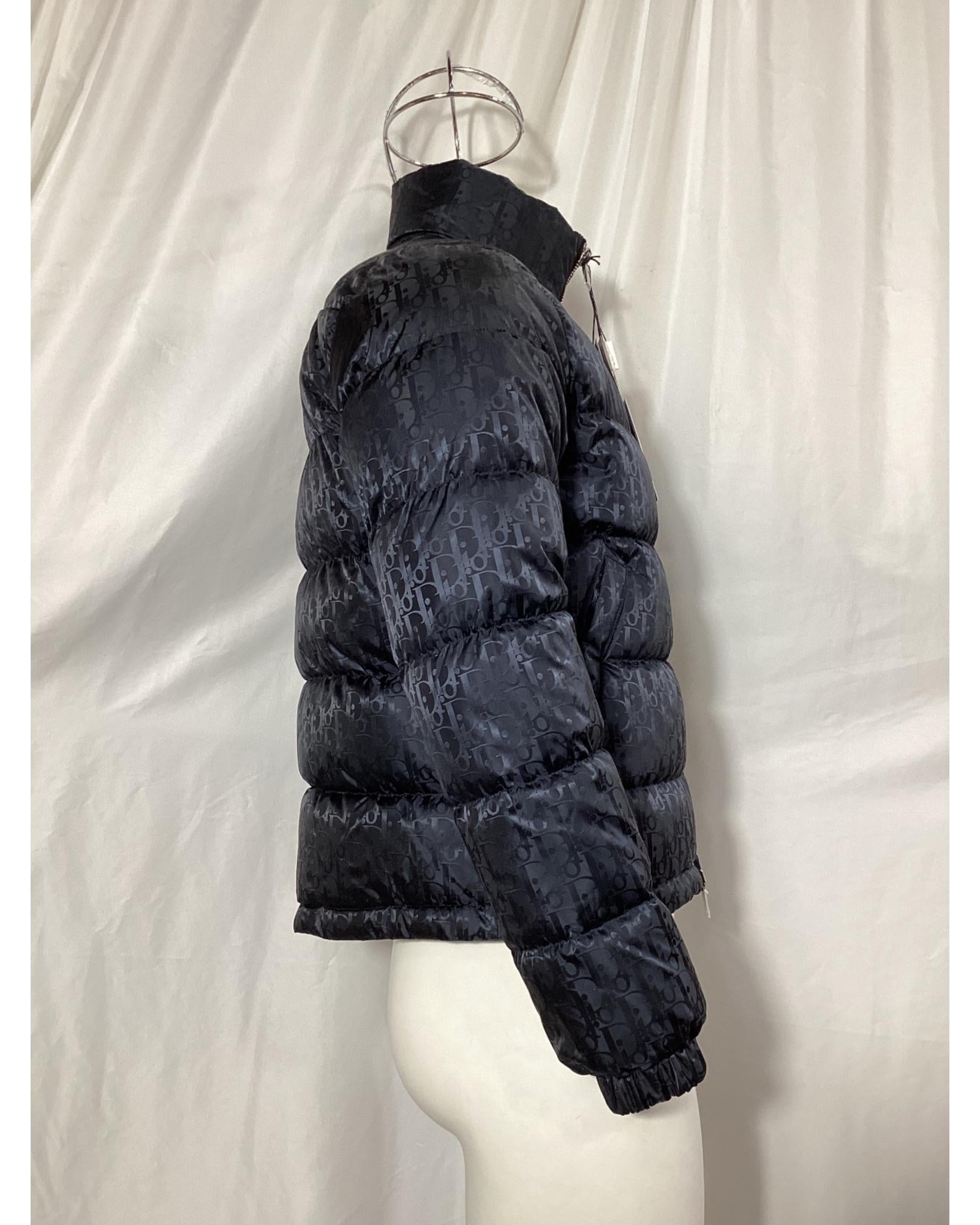 Dior Oblique Puffer Jacket Men Black Bomber Jackets