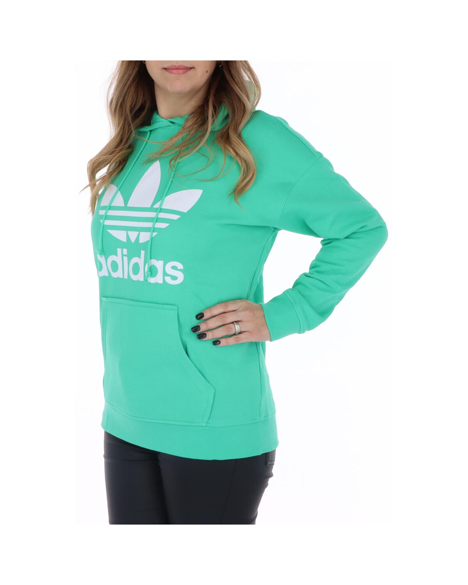 Adidas Womens Essentials 3Stripes Hoodie Green