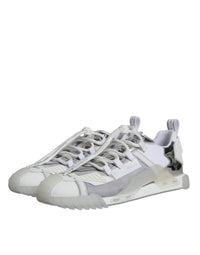 Dolce & Gabbana White Silver Low Top NS1 Sneakers Men's Shoes