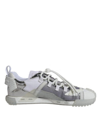 Dolce & Gabbana White Silver Low Top NS1 Sneakers Men's Shoes