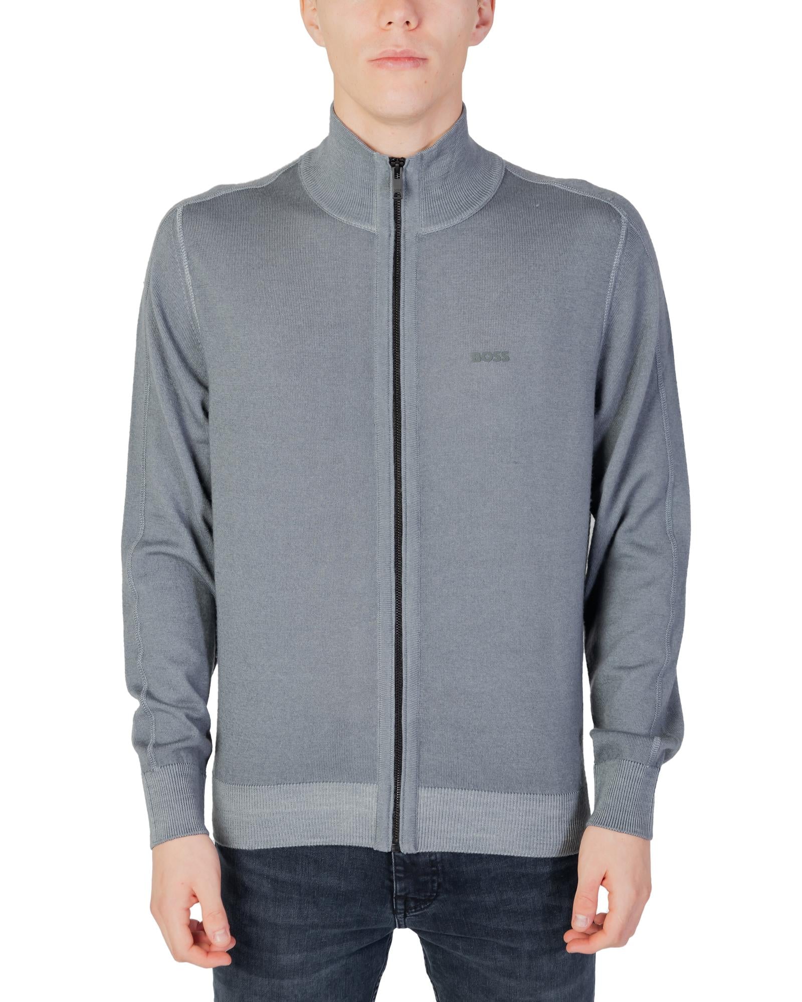 Boss Hugo Men's Full Zip Sweater Grey