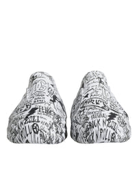 Dolce & Gabbana White Black Graffiti Daymaster Sneakers Men's Shoes