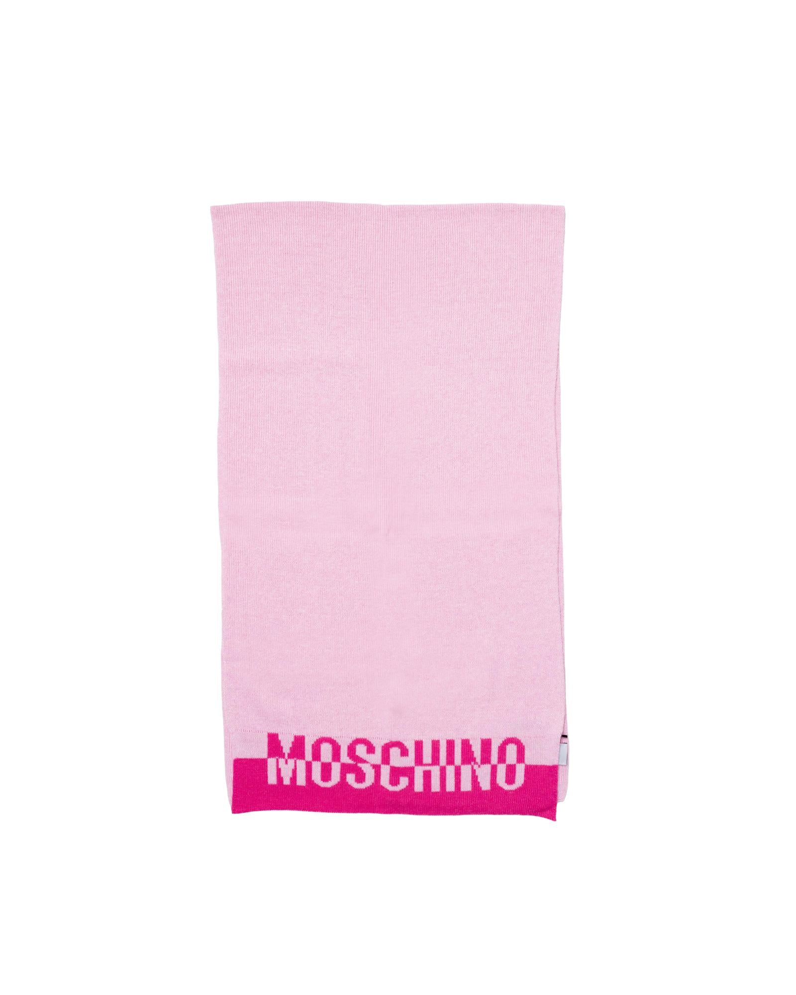 Moschino Logo Knitted Scarf Pink Pink