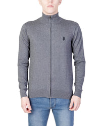 U.s. Polo Assn. US Polo Assn Mens Full Zip Knit Sweater Heather Grey Regular S Grey