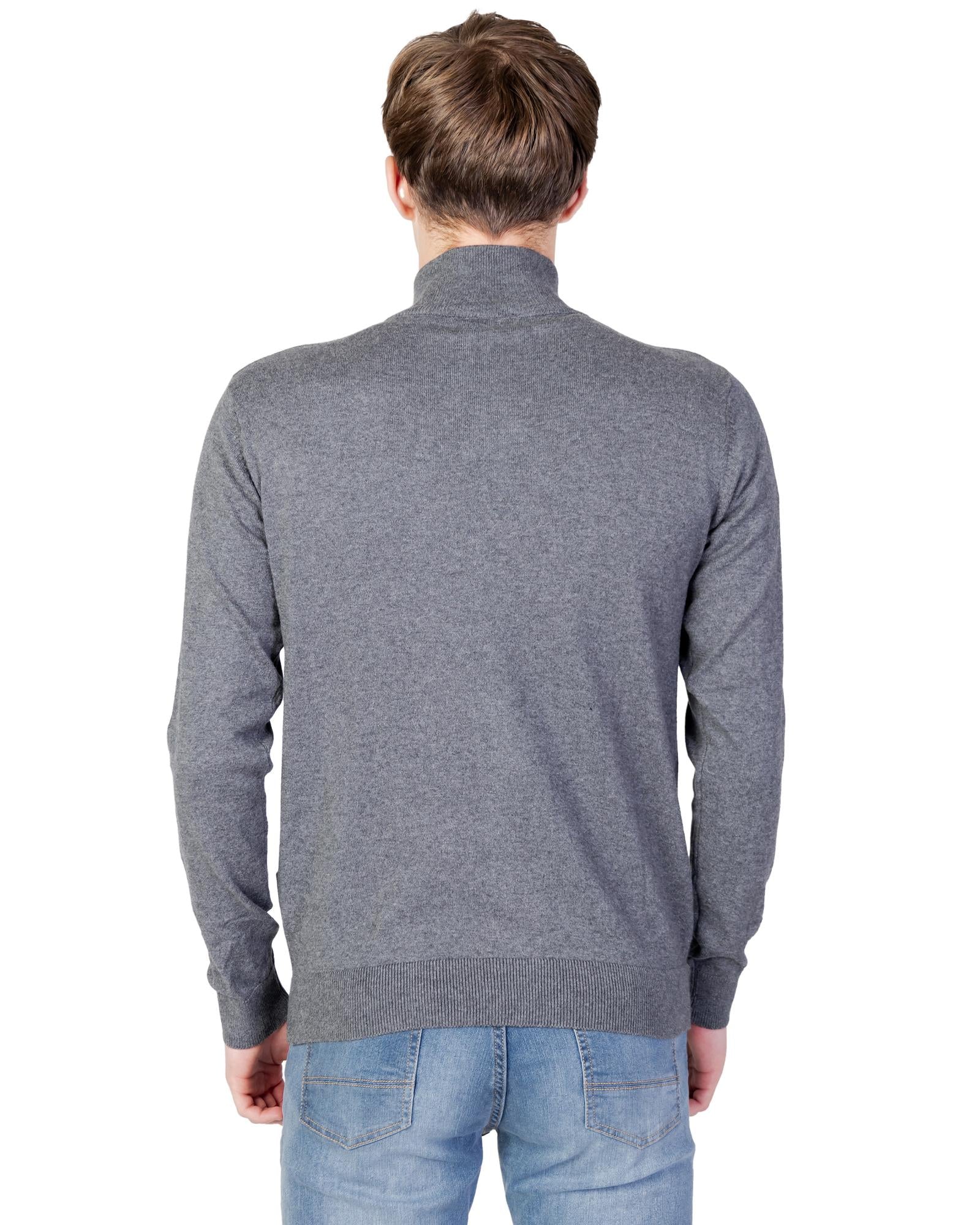 U.s. Polo Assn. US Polo Assn Mens Full Zip Knit Sweater Heather Grey
