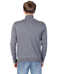 U.s. Polo Assn. US Polo Assn Mens Full Zip Knit Sweater Heather Grey