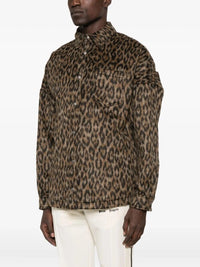 Palm Angels Men `Classic Logo` Animalier Overshirt