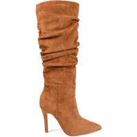 Sarie Womens Faux Leather Slouchy Knee-High Boots