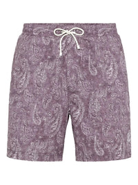Brunello Cucinelli Washed Paisley Print Drawstring Swim Shorts