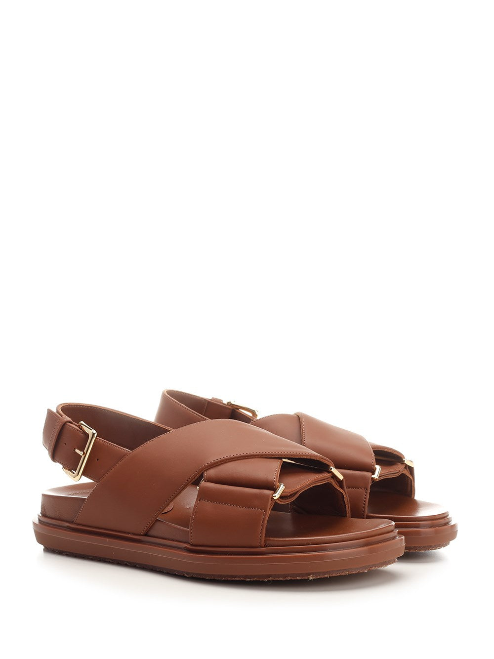 Marni Women Cramel Brown "Fussbett" Sandal