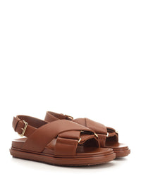Marni Women Cramel Brown "Fussbett" Sandal