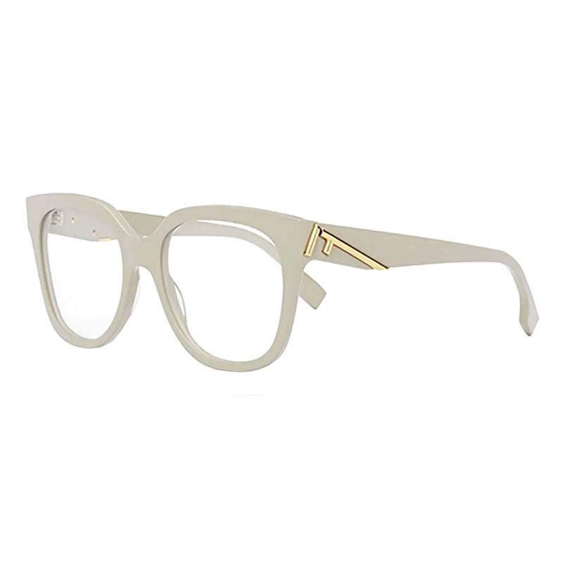 Fendi Fendi Eyeglasses Square Full Rim, Pale Silver Frame and Clear Demo Lenses Lens FE50064F025