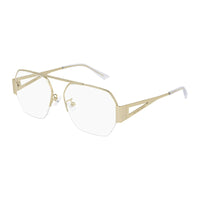 Bottega Veneta Eyeglasses Square Semi Rim, Rose Gold Frame and Clear Demo Lenses Lens BV1067O001