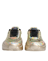 Dolce & Gabbana Gold Sequin Iridiscent Daymaster Sneakers Men's Shoes