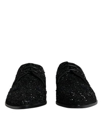 Dolce & Gabbana Dolce & Gabbana Black Embellished Suede Derby Formal Men's Shoes