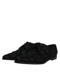 Dolce & Gabbana Dolce & Gabbana Black Embellished Suede Derby Formal Men's Shoes