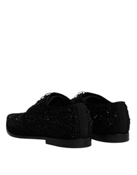 Dolce & Gabbana Dolce & Gabbana Black Embellished Suede Derby Formal Men's Shoes
