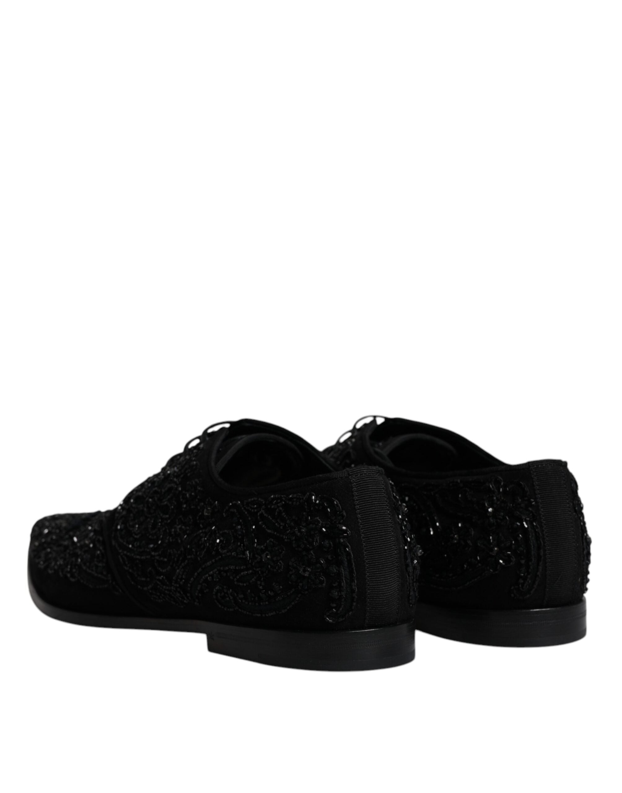 Dolce & Gabbana Dolce & Gabbana Black Embellished Suede Derby Formal Men's Shoes