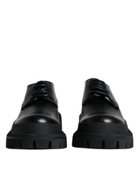 Dolce & Gabbana Dolce & Gabbana Black Leather Lace Up Trekking Dress Men's Shoes