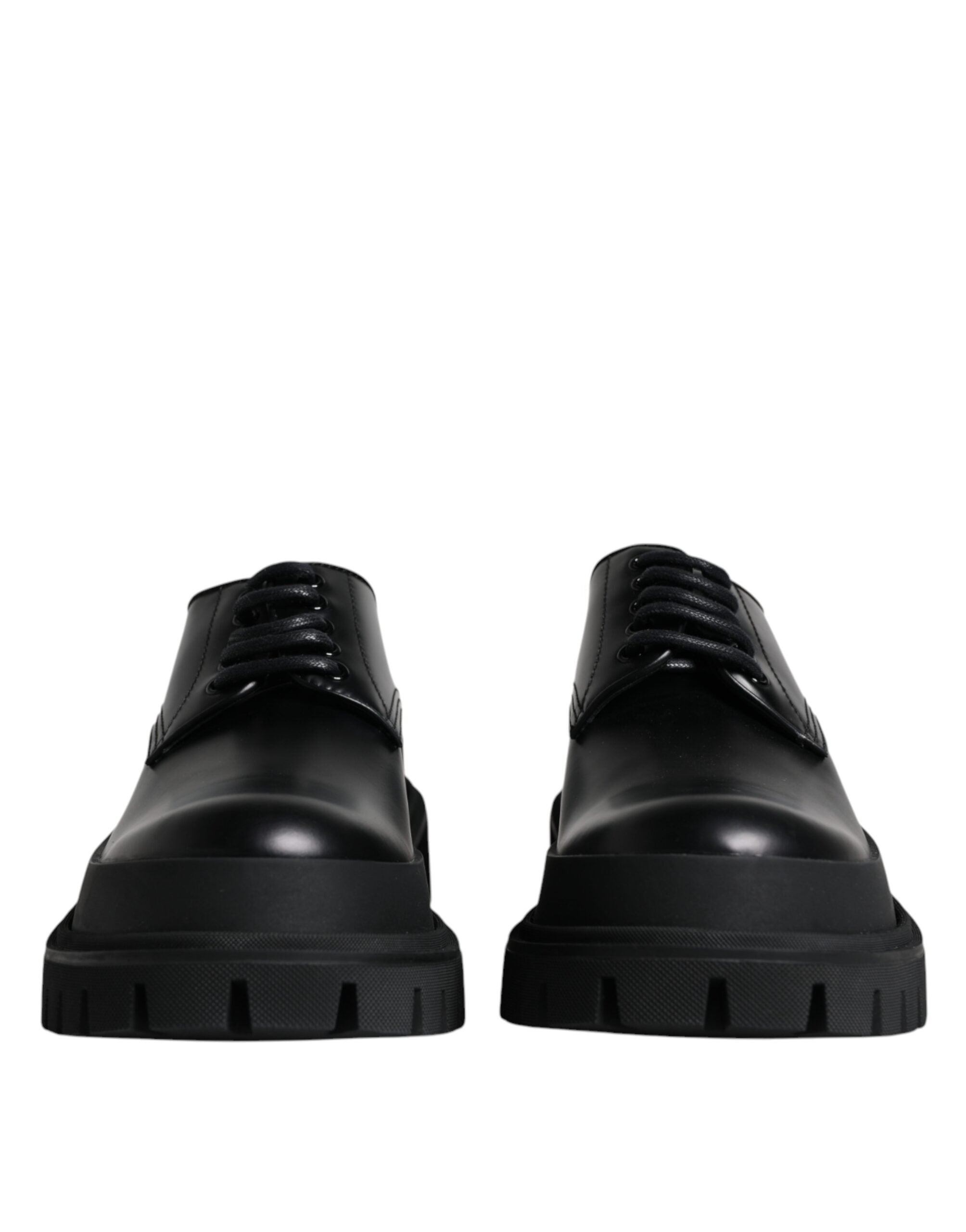 Dolce & Gabbana Dolce & Gabbana Black Leather Lace Up Trekking Dress Men's Shoes