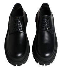 Dolce & Gabbana Dolce & Gabbana Black Leather Lace Up Trekking Dress Men's Shoes