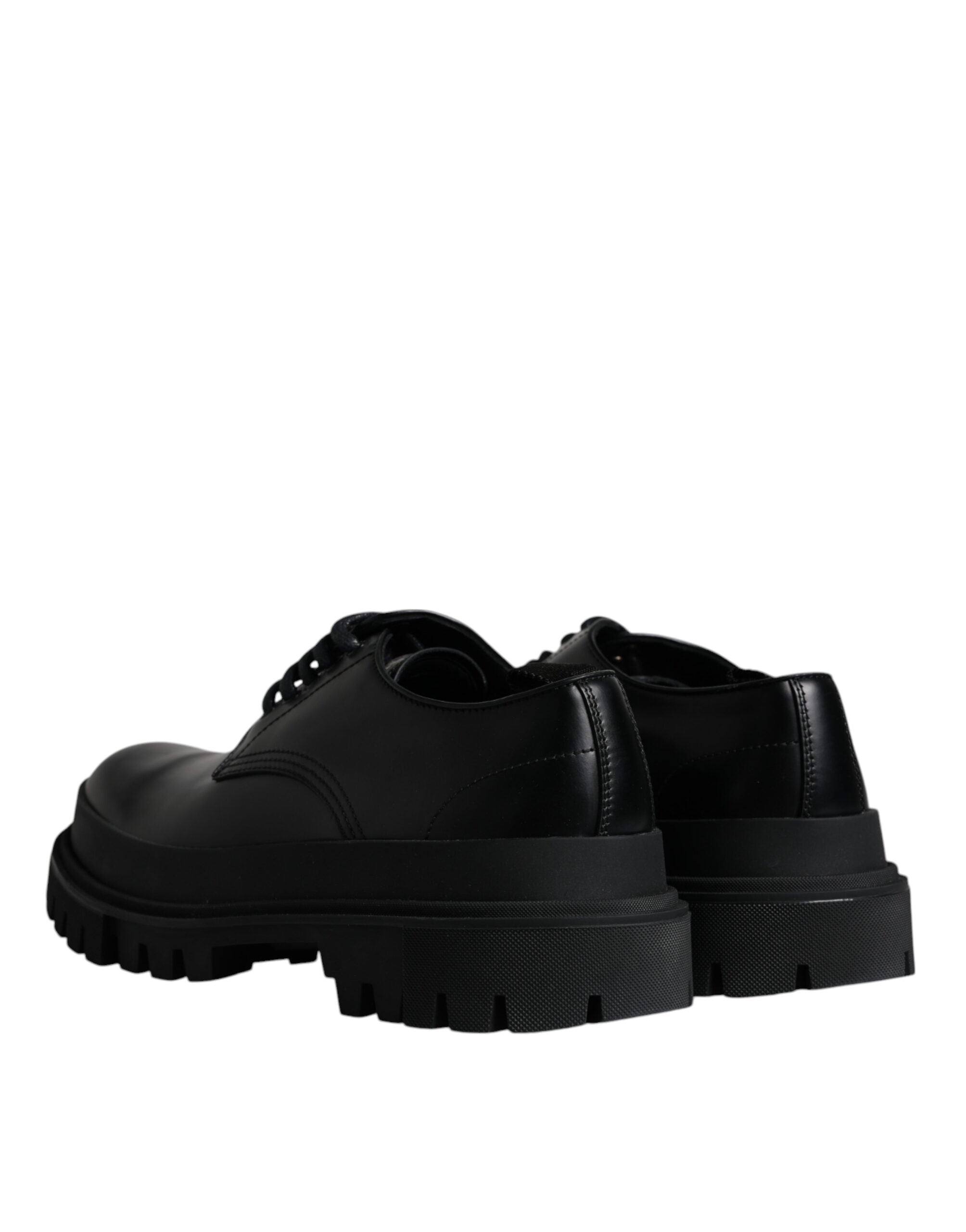 Dolce & Gabbana Dolce & Gabbana Black Leather Lace Up Trekking Dress Men's Shoes