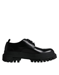 Dolce & Gabbana Dolce & Gabbana Black Leather Lace Up Trekking Dress Men's Shoes