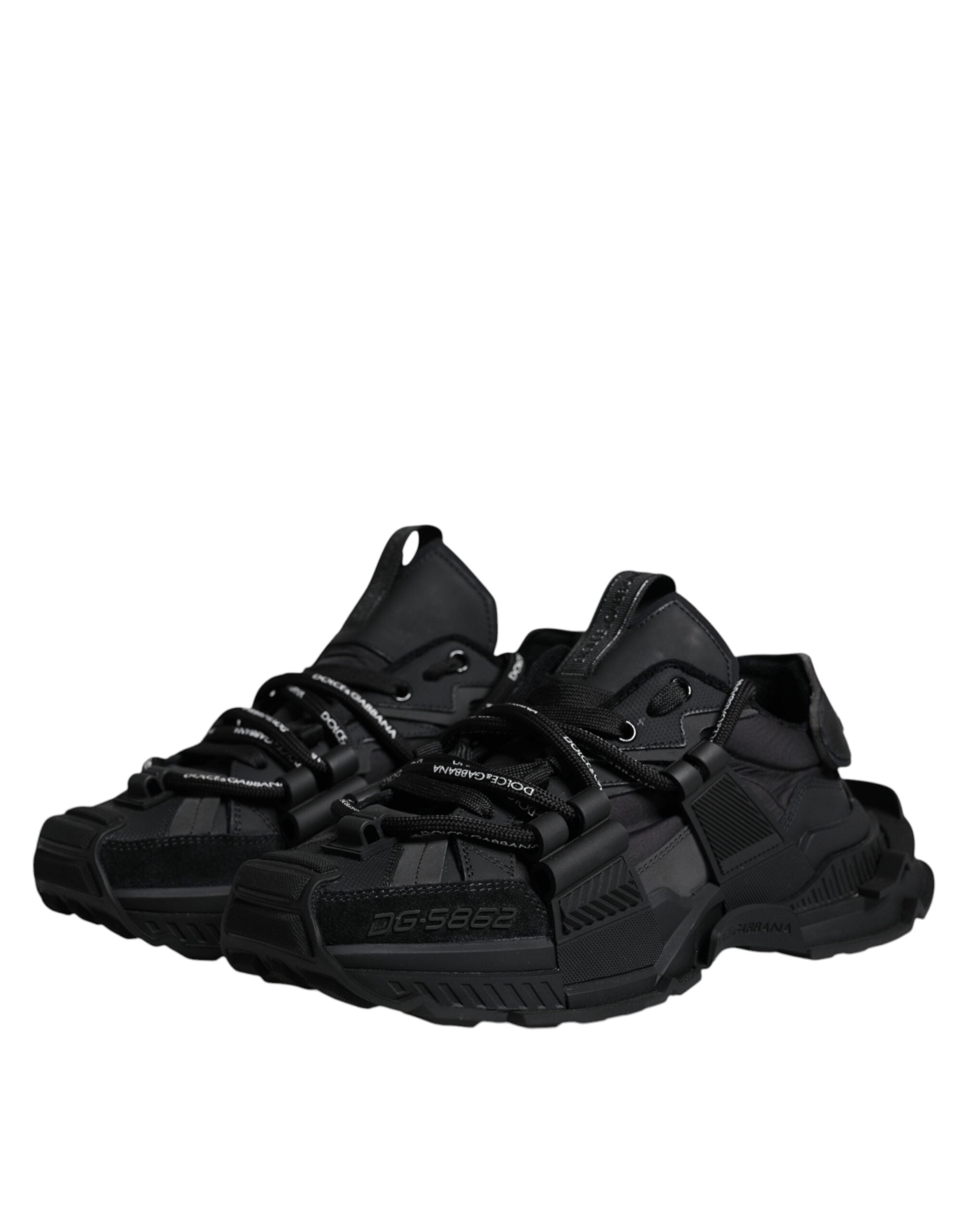 Dolce & Gabbana Black Low Top Space Lace Up Sneakers Men's Shoes (Pre-Owned)
