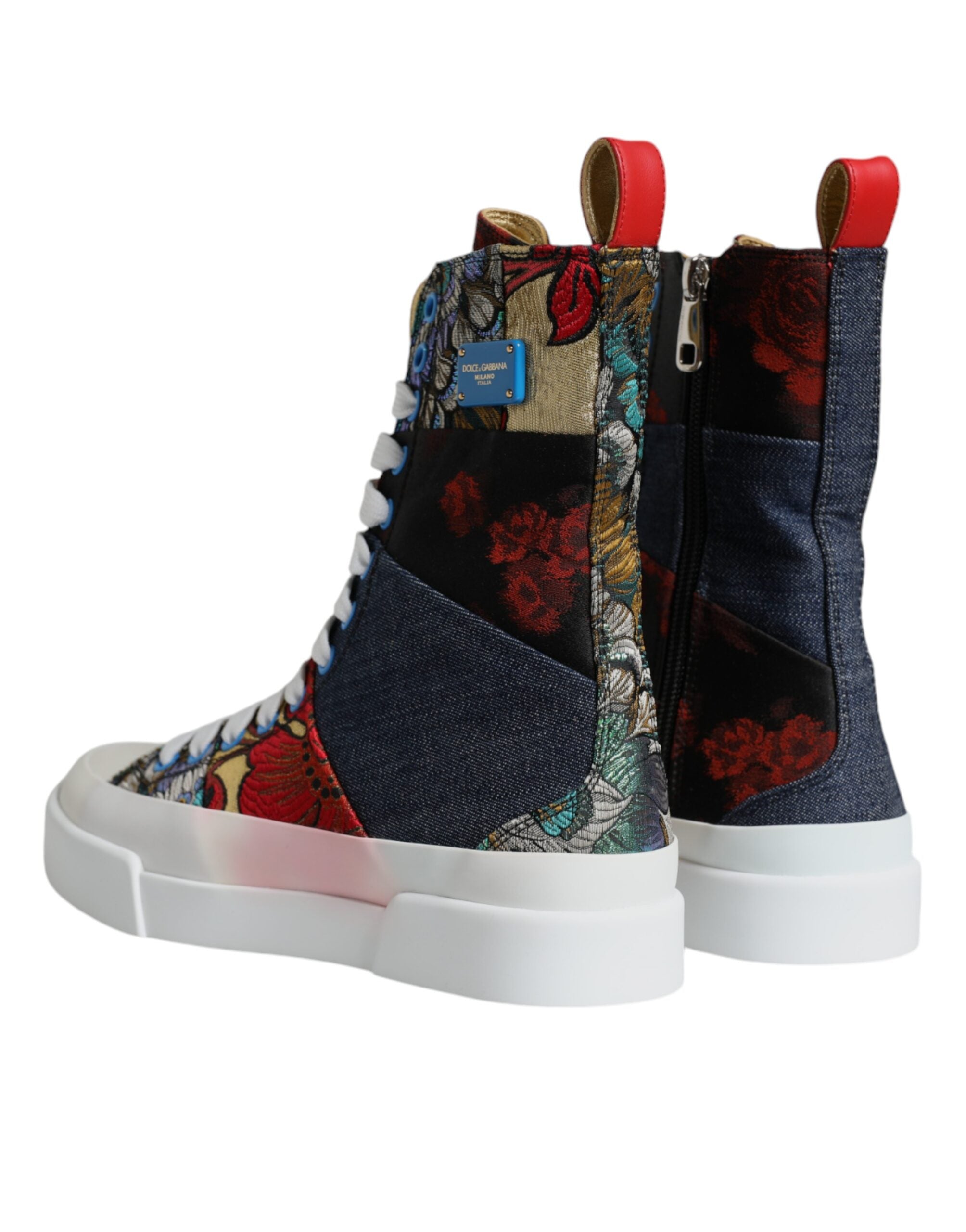 Dolce & Gabbana Multicolor Patchwork High Top Sneakers Women's Shoes (Pre-Owned)