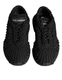 Dolce & Gabbana Black Knitted Daymaster Sneakers Women's Shoes