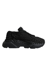 Dolce & Gabbana Black Knitted Daymaster Sneakers Women's Shoes