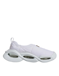 Dolce & Gabbana White Padded Fabric Low Top Sneakers Women's Shoes