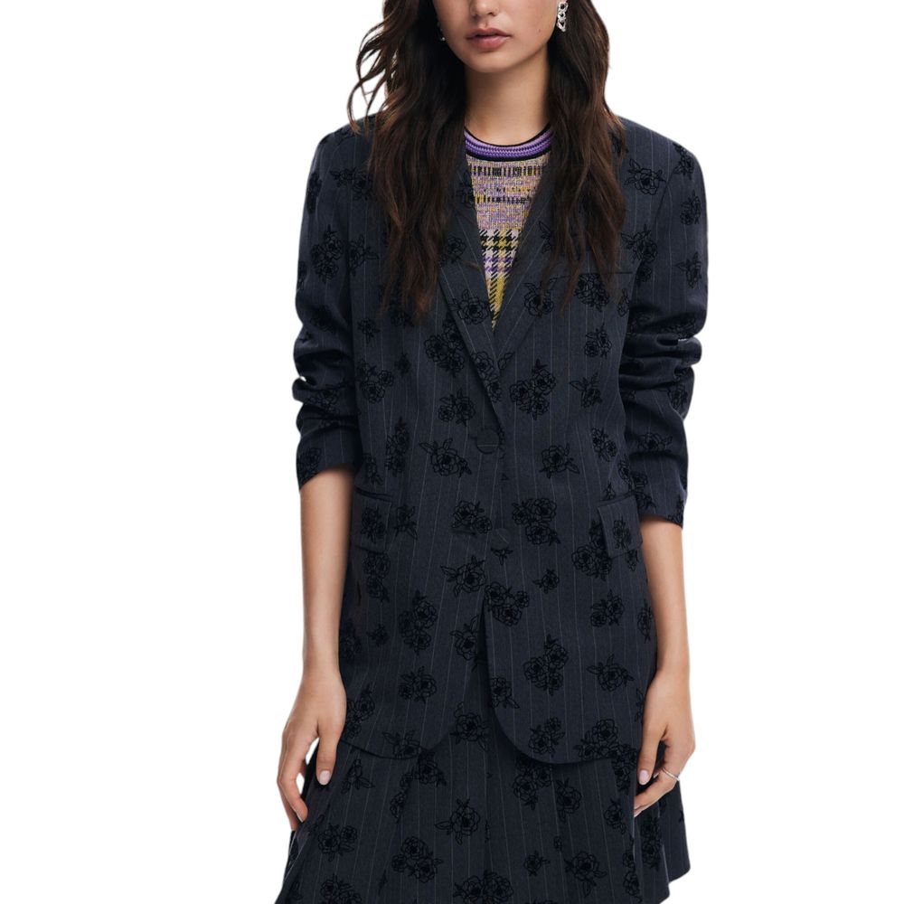 Desigual Desigual Gray Polyester Suits & Women's Blazer