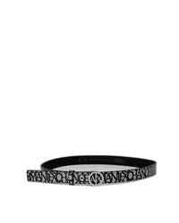 Armani Exchange Men's Black Logo Leather Belt Grey