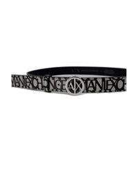 Armani Exchange Men's Black Logo Leather Belt