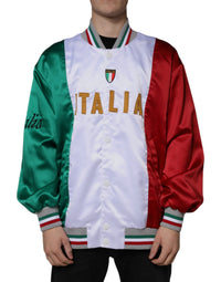 Dolce & Gabbana Multicolor Italia Button Down Bomber Men's Jacket