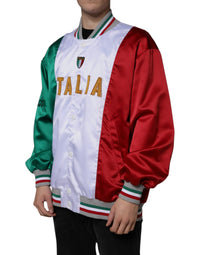 Dolce & Gabbana Multicolor Italia Button Down Bomber Men's Jacket