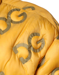 Dolce & Gabbana Yellow Logo Padded Buttoned Blouson Men's Jacket